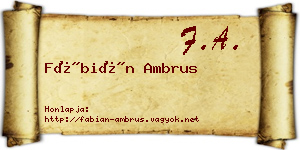 Fábián Ambrus névjegykártya