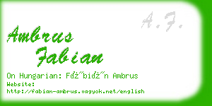 ambrus fabian business card